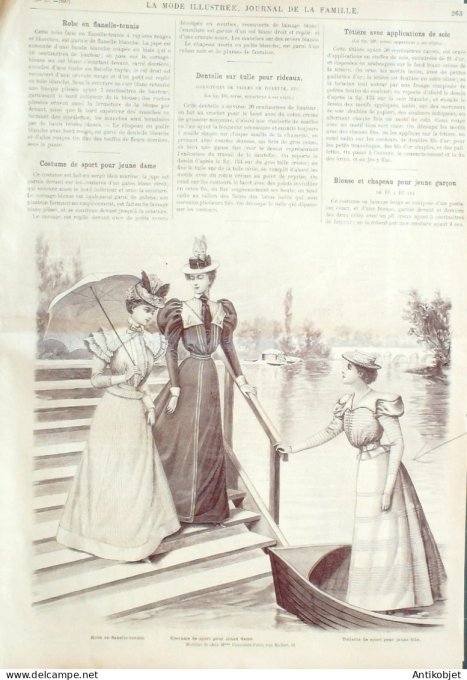 La Mode illustrée journal 1897 n° 27 Robe en Batiste Linon