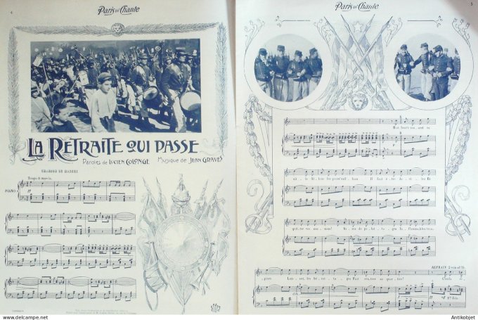 Paris qui chante 1905 n°135 Godillots Fantassins l'enfant du bataillon