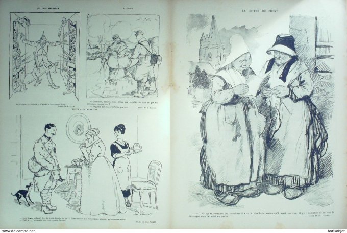 Le Rire Rouge 1915-09-25 #  45 Journal humoristique Ed.Originale Avions invisibles