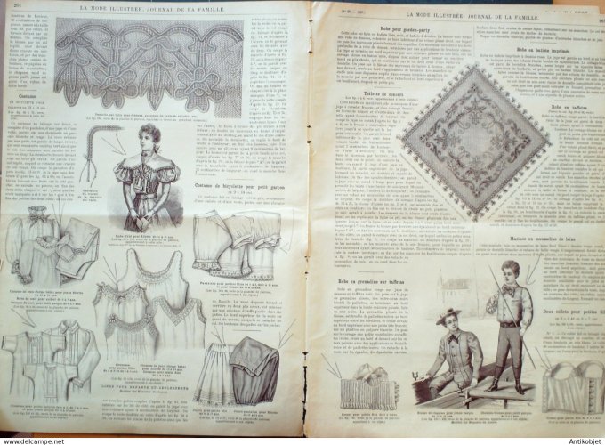 La Mode illustrée journal 1897 n° 27 Robe en Batiste Linon