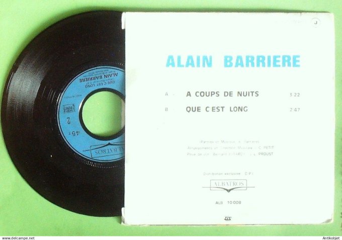 Barrière Alain 45T SP A coups de nuits 1972