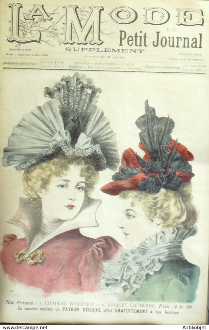 La Mode du Petit journal 1898 n° 10 Toilettes Costumes Passementerie