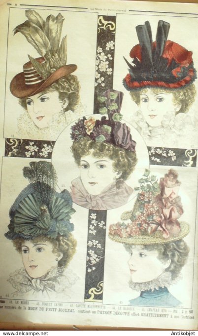 La Mode du Petit journal 1898 n° 10 Toilettes Costumes Passementerie