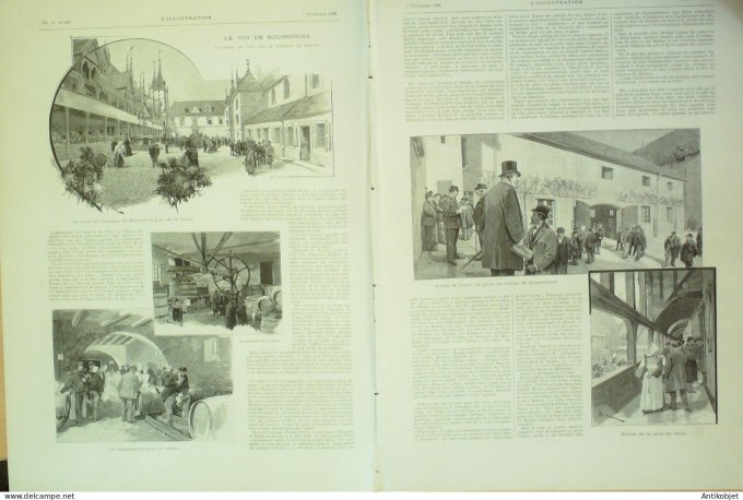 L'illustration 1896 n°2802 Beaune (21) Vins Hospice Château de Vougeot Maison D’Orléans