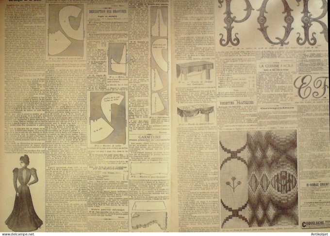 La Mode du Petit journal 1898 n° 10 Toilettes cachemire & Serge violine
