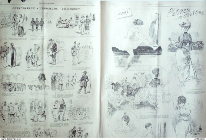 Le Journal Amusant 1891 n°1816 Secret de la m élinite eaux ¨à  Versailles dix commandements du caric