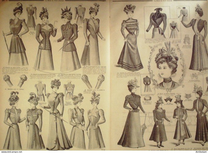 La Mode du Petit journal 1898 n° 10 Toilettes Costumes Passementerie