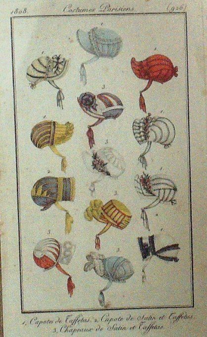 Gravure Mode Costume Parisien 1808 #  926 (eau forte old Fashion plate