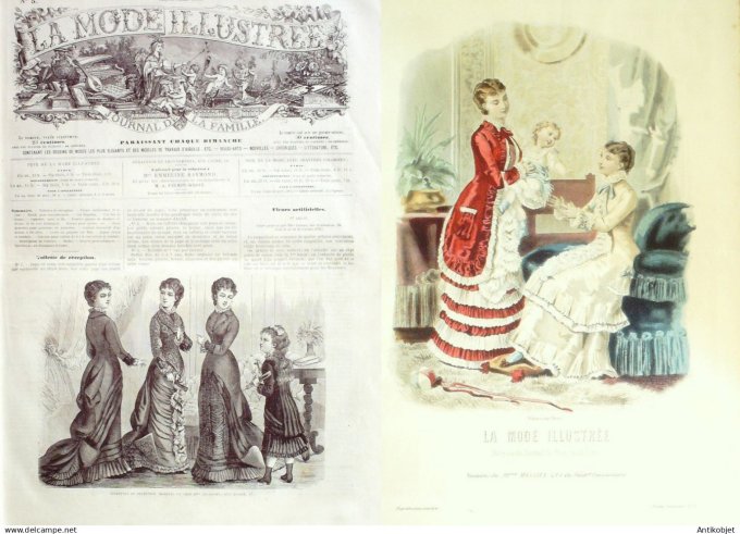 La Mode illustrée journal + gravure associée 1880 #   5