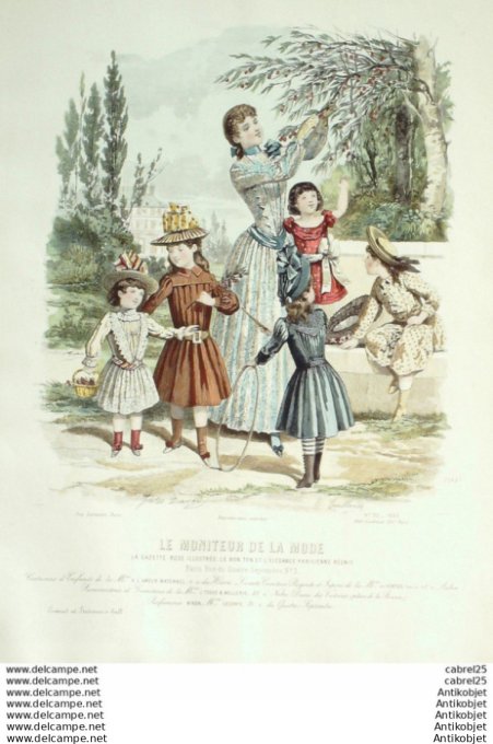 Gravure Mode Le Moniteur 1889 # 30 (Old Fashion plate)