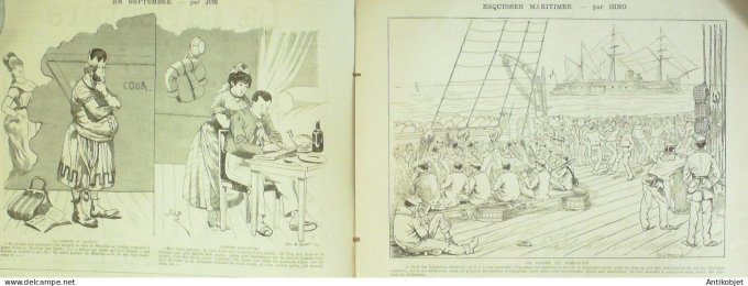 La Caricature 1885 #298 Amour jaloux Caran d'Ache Gino Job De Galifet paar Luque Caran d'Ache