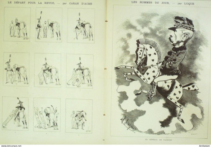 La Caricature 1885 #298 Amour jaloux Caran d'Ache Gino Job De Galifet paar Luque Caran d'Ache