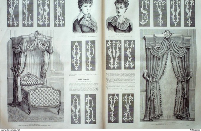 La Mode illustrée journal + gravure associée 1880 #   5