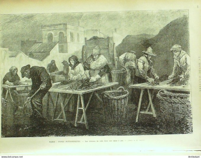 Le Monde illustré 1884 n°1398 Montmartre Edouard Manet trieuses de coke