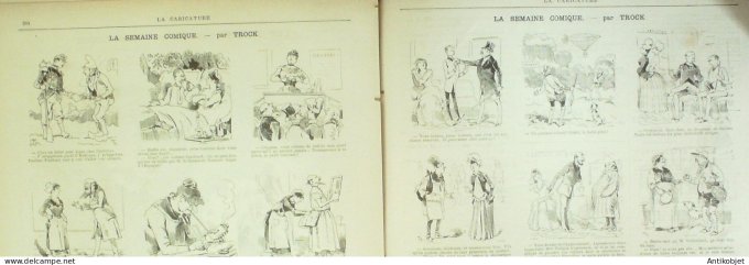 La Caricature 1885 #298 Amour jaloux Caran d'Ache Gino Job De Galifet paar Luque Caran d'Ache