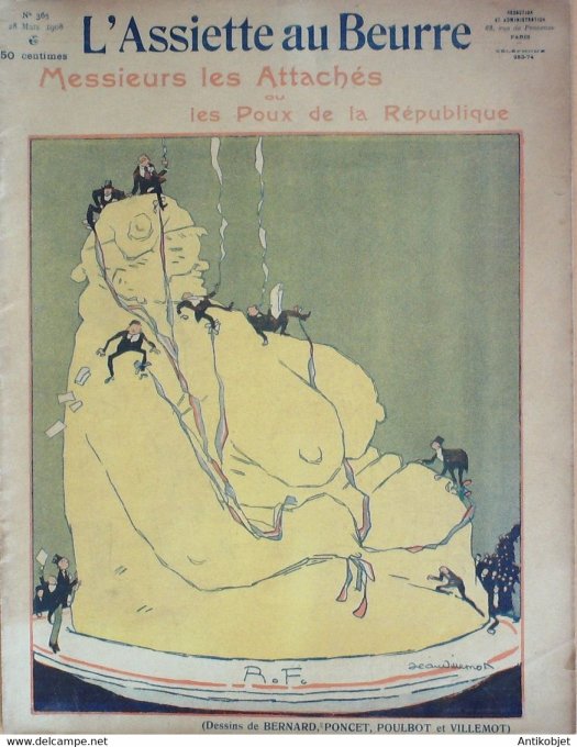 L'Assiette au beurre 1908 n°365 Les Poux de la République Poulbot Poncet Villemot