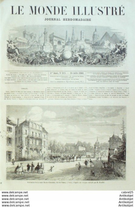 Le Monde illustré 1861 n°223 Vichy (01) Siam Bangkok Belgique Anvers Turquie Abdul Aziz Sultan