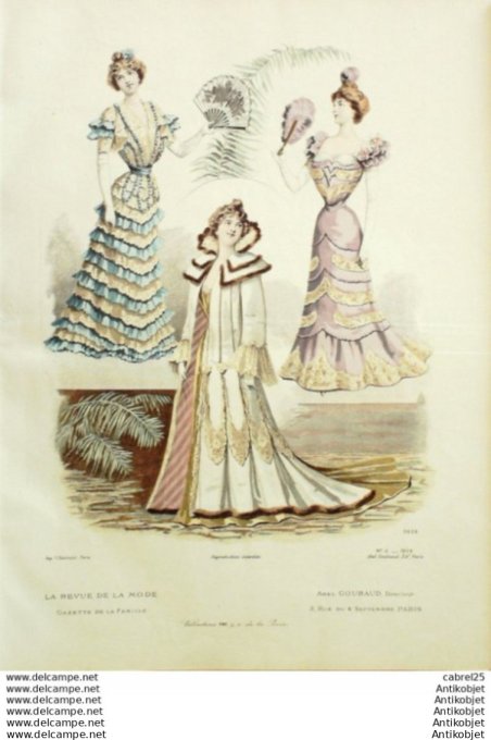 Gravure Mode Le Moniteur 1900 # 05 (Old Fashion plate)