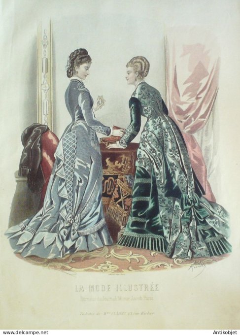 Gravure Mode illustree 1876 # 49 (Old Fashion plate)