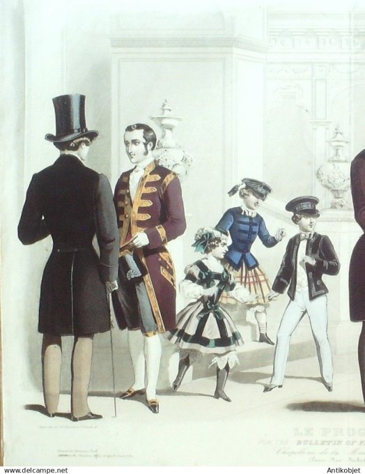 Gravure de Mode originale Le Progres 1856 # 75 (Maison Desprey)