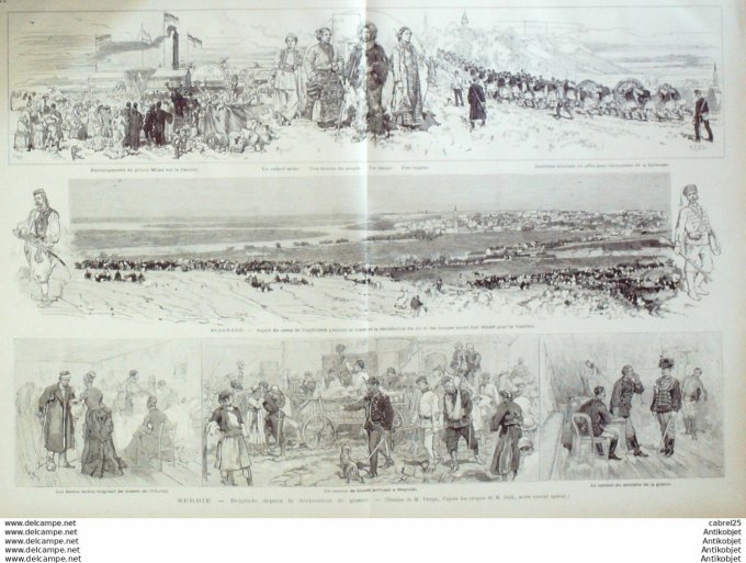 Le Monde illustré 1876 n°1007 Belgique Angers (49) Serbie Tschuprija Belgrade Topchidere Usa Philade
