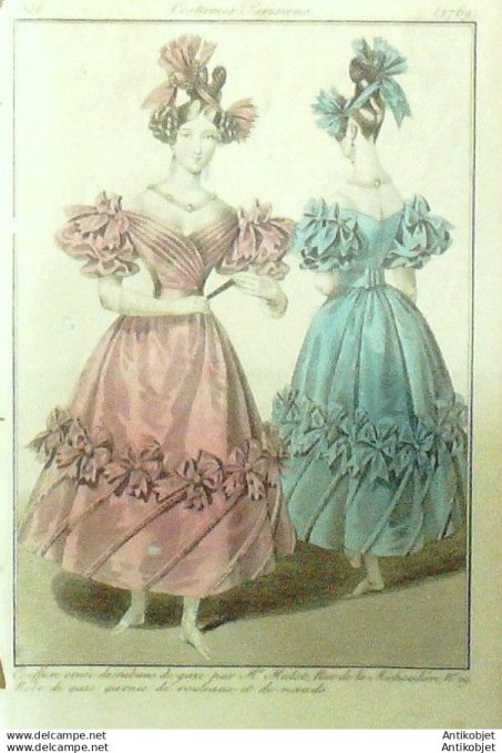 Gravure Mode Costume Parisien 1830 # 2769 (eau forte old Fashion plate