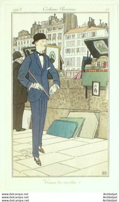 Boutet de Monvel Pochoir Mode Art Deco n°  77-1913 Journal des Dames