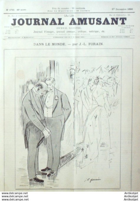 Le Journal Amusant 1890 # 1791 Theatre Palais Royal Prix Montyon par Valabregue & Hennequin par Stop