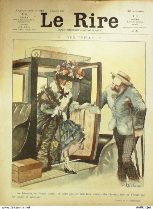 Le Rire 1913-01- 4 # 518 Journal humoristique Ed.Originale Raison du buveur