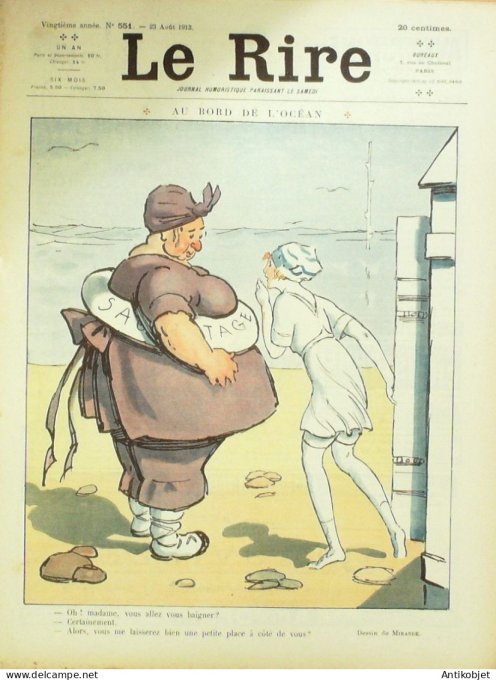 Le Rire 1913-08-23 # 551 Journal humoristique Ed.Originale Deauville