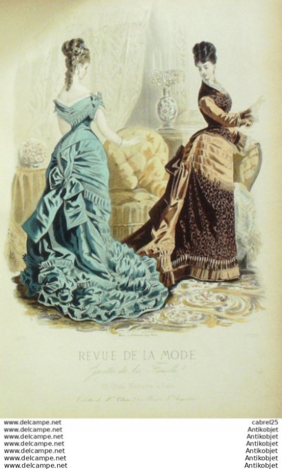 Gravure Mode La Gazette 1875 # 206 (Old Fashion plate)