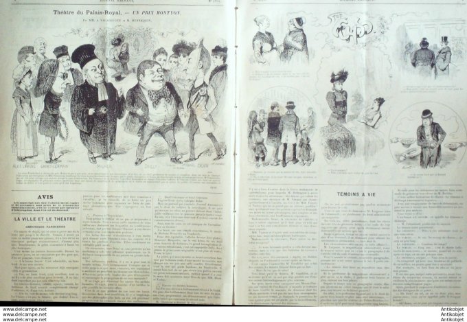 Le Journal Amusant 1890 # 1791 Theatre Palais Royal Prix Montyon par Valabregue & Hennequin par Stop