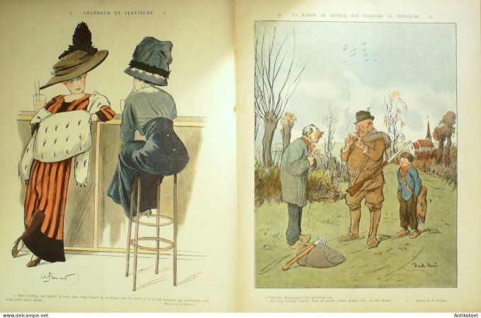 Le Rire 1913-01- 4 # 518 Journal humoristique Ed.Originale Raison du buveur