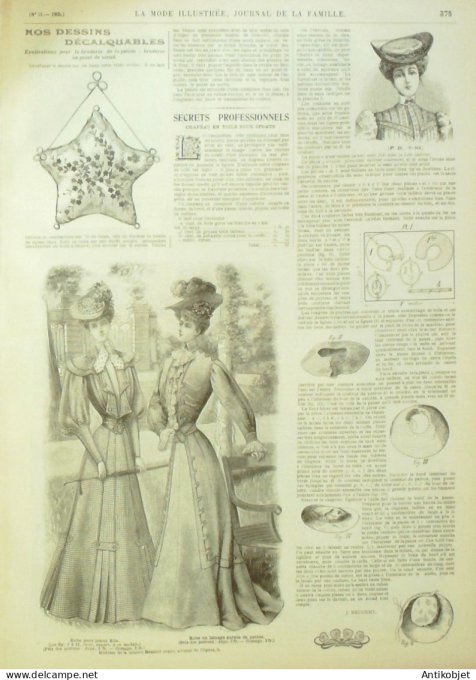 La Mode illustrée journal 1905 n° 31 Toilette de visite