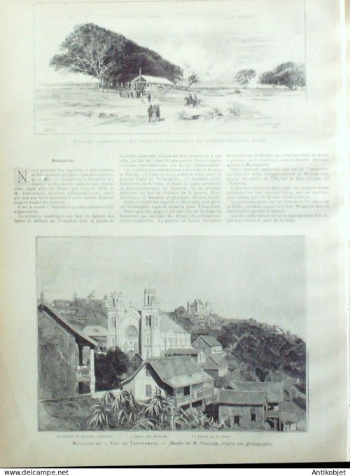 Le Monde illustré 1886 n°1505 Marseille (13) Madagascar Tamatave Tananarive