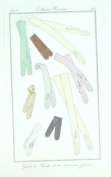 Anonyme Pochoir Mode Art Deco n°  92-1913 Journal des Dames