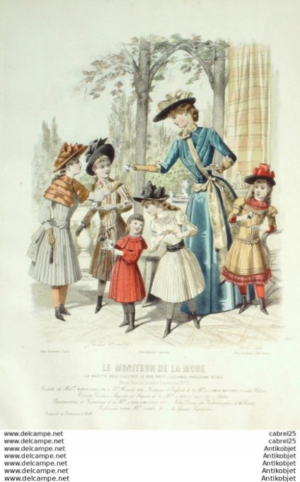 Gravure Mode Le Moniteur 1889 # 39 (Old Fashion plate)