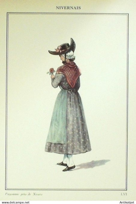 Bourgogne-Franche-Comté Nivernais Nevers (58) Paysanne signé  par P.A Leroux XXème