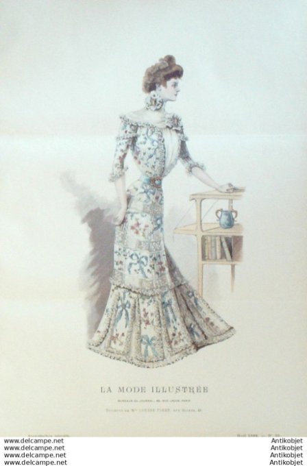 Gravure Mode illustree 1899 # 32 (Old Fashion plate) RARE