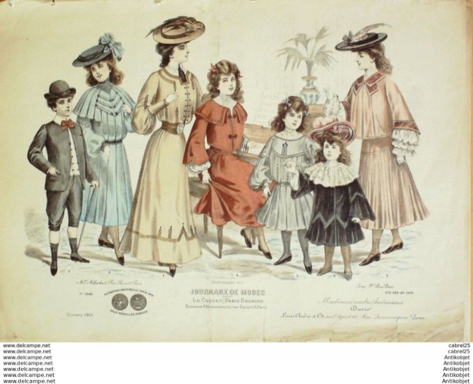 Gravure Mode Le Coquet 1903 # 40 (Old Fashion plate)