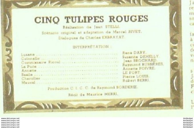 Mon Film 154 49-08- 3 5 tulipes rouges Rene Dary Suzanne Dehelly