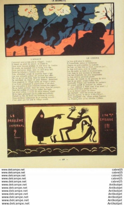 La Baionnette 1918 # 135 (Ombres De Guerre) Nam Jacques Poirier Jacques