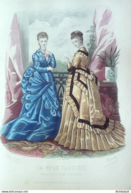 Gravure Mode illustree 1874 # 18 (Old Fashion plate)