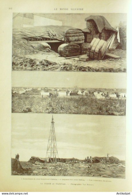 Le Monde illustré 1900 n°2244 Afrique-Sud Spionkop Makefing Bird's-river Waterval Kronstadt Sèvres (