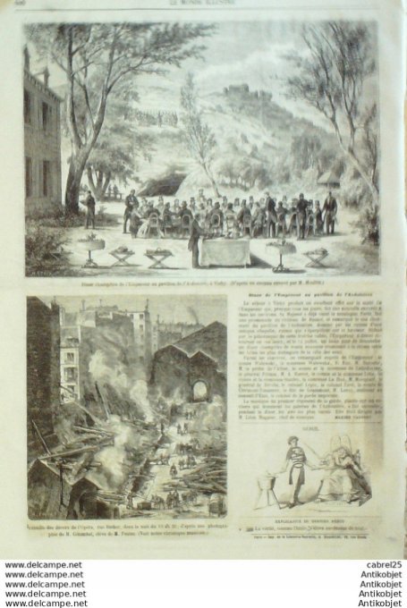 Le Monde illustré 1861 n°224 Vichy (01) Ivry (94) Douai (59) Turquie Abdul Aziz Sultan Ottoman