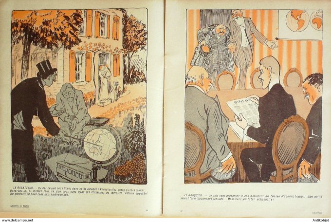 L'Assiette au beurre 1908 # 367 Les gogos ou la rochette surprise Grandjouan