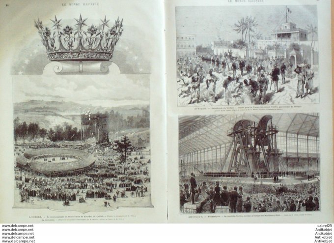 Le Monde illustré 1876 n°1005 Montenegro Lourdes (65) Turquie Nisch Philippopoli Philadelphie Sénéga