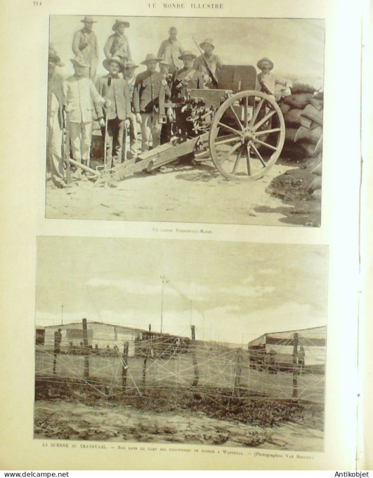 Le Monde illustré 1900 n°2244 Afrique-Sud Spionkop Makefing Bird's-river Waterval Kronstadt Sèvres (