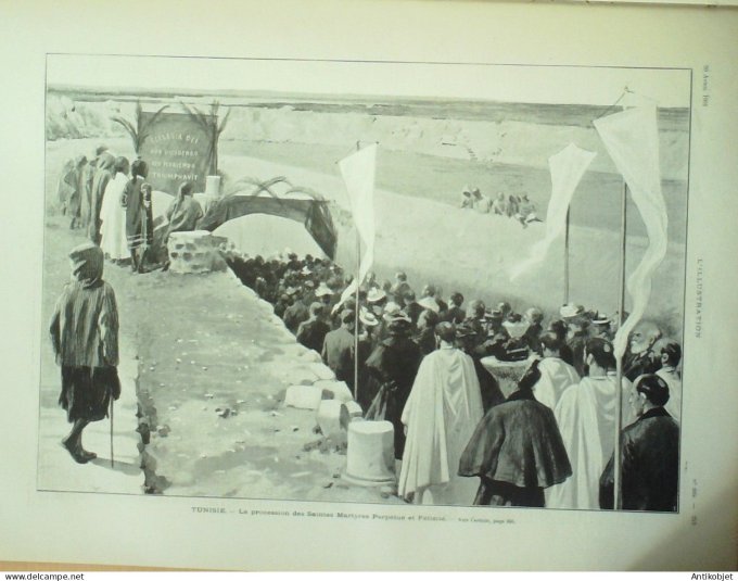 L'illustration 1901 n°3034 Villefranche (69) Toulon (83) chirurgie vétérinaire Tunisie Procession st