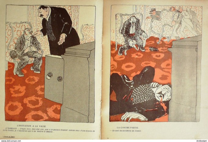 L'Assiette au beurre 1908 # 367 Les gogos ou la rochette surprise Grandjouan